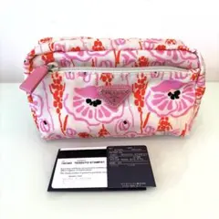 【美品】PRADA ナイロン コスメティックポーチ 化粧ポーチ 花柄
