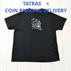 10【希少デザインL】タトラス センタービックロゴ入りTシャツ ブラック