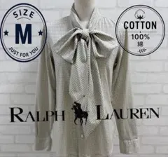 RALPH LAUREN ラルフローレン ボウタイブラウス 長袖 チェック柄 Mのサムネイル