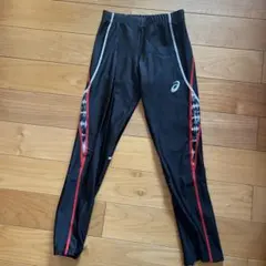 ASICS 陸上用パンツ ブラック/レッド/Mサイズ