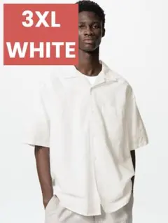 新品タグ付き ユニクロ コットンリネンシャツ ホワイト 白 3XL