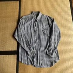 【90s】ポロラルフローレン　青ボタンダウンシャツ　ギンガムチェック　綿100%