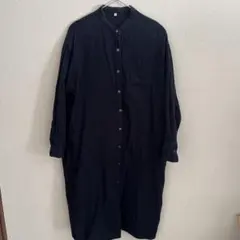 無印良品　紺色　シャツワンピース XSサイズ 長袖