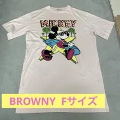 BROWNY ミッキーマウス Tシャツ ピンクのサムネイル