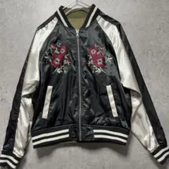 CHIP CLIP リバーシブル スカジャン MA-1 刺繍 花柄 M