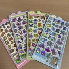 ☆激安！3D 立体ぷくぷくシールキラキラシールボンボンドロップ風シール 4シート