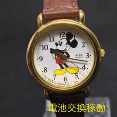ディズニー　ALBA　ミッキーマウス　クオーツ　稼働