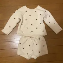 H&M 花柄 キルティング トップス&パンツ セット クリスマス 90 86