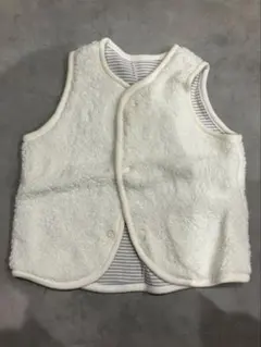 ホワイトボアベビーベスト 80 UNIQLO