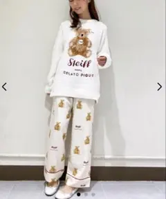ジェラートピケ❤️シュタイフ上下セット❤️オフホワイト Steiff❤️新品、未開封