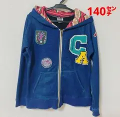 裏起毛ジップアップパーカー F.O.KIDS 140cm ワッペン かわいい