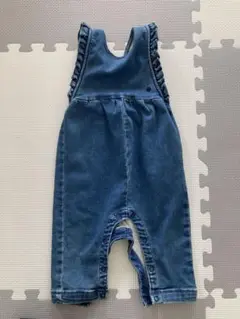 PETIT BATEAU デニムロンパース フリル付き 12m