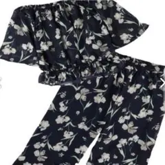 新品アースミュージック&エコロジーearthフラワープルオーバー＋ワイドパンツF