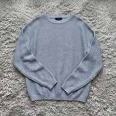 7-IDconcept. ラメ ニット 長袖 ライトブルー F ゆったり 美品のサムネイル