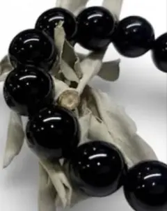 高品質 モリオン 黒水晶 14mm 21玉ブレスレット天然石 未使用 専門店購入
