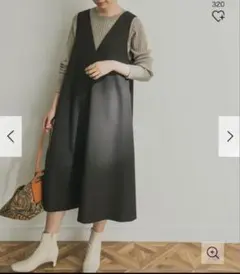 Vネックフレアジャンパーワンピース URBAN RESEARCH