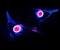 【オーダー】【フルカラー】50プリウス　前期　加工ヘッドライト　イカリング 専用品50プリウス RGBイカリングヘッドライト インナーブラック
