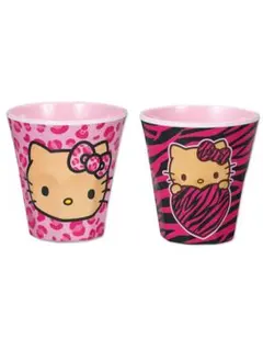 新品　日焼けキティ　ゼブラ柄　ヒョウ柄　メラミンカップ　コップ　タンブラーギャル 新品♡日焼けキティ ゼブラ ヒョウ柄 ピンク メラミンカップ ギャル