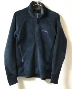 モンベル　フリース　クリマエアジャケット　レディース　XS　ネイビーグレー