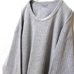 チャンピオン 袖先ロゴ刺繍 無地 スウェットトレーナー グレー灰色 XL古着