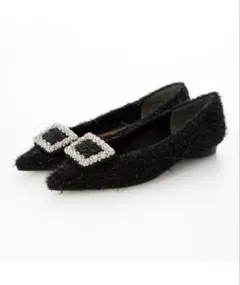 【値下】 新品！ EVOL フラットシューズ　取外しビジュー付き