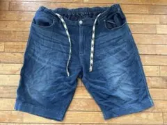 【大きいサイズ】ネイビーブルーデニムショートパンツ