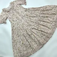 【試着のみ】ピンクハウス マーガレットリースにひよことうさちゃん柄 ワンピース 試着のみ】ピンクハウス マーガレットリースにひよことうさちゃん柄