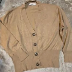 ZARA KNIT　ベージュ　ニットカーディガン　M