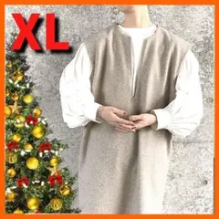 Vネックジャンパースカートロング 　モード系　着痩せワンピース　体型カバー