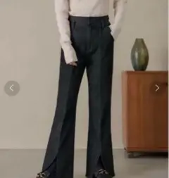 ヌナ　センター　スリット　デニムパンツ LARGE