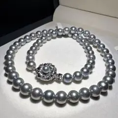 オ*ン様 大人気 黒真珠 ブラックパールネックレス 最高級貝パール 12mm