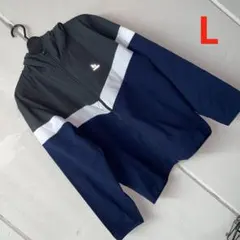 訳ありLサイズメンズ胸反射プリントパーカージャケットグレーネイビー