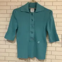 ❤️新品タグ付き❤️PATOU 綿100%半袖ニットポロシャツ/ロゴ入り/リブニットのサムネイル