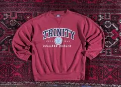 USA古着 カレッジロゴ スウェット トレーナー バーガンディ S