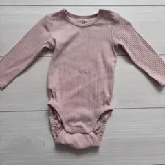 H&M　リブロンパース4-6 60〜70　ピンク