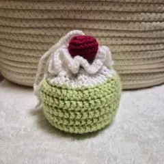 【中サイズ】メロンクリームソーダ巾着袋 ポーチ ハンドメイド かぎ針編み 編み物