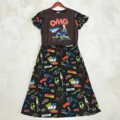 ヒステリックグラマー　OMG　半袖　総柄　ロングワンピース