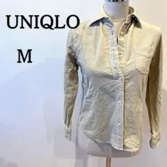 【美品】UNIQLO ユニクロ シャツ ブラウス レディース ベージュ M