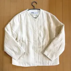ZARA キルティングジャケット M アイボリー