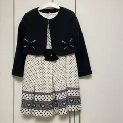 【120サイズ】プペエンヌ☆ドット・ハート柄ツーピース