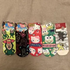最終値下　新品サンリオ キティ　ケロッピ　トム＆ジェリー　こびと図鑑ソックス5足