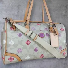 COACH コーチ ボストンバッグ 2way シグネチャー フラワー 花柄 - メルカリ
