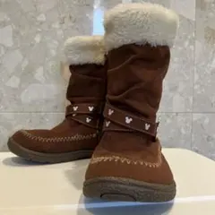 きまぐれ値下　ミッキー デザイン 茶色 ブーツ　19センチ