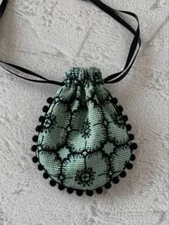 ミナペルホネン anemone×別珍　巾着袋