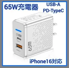 USB充電器 2ポート 65W LED 充電器 AC アダプター FD スマホみ