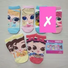 【新品未使用含む】ディズニープリンセス柄　キッズ靴下　6足セット　15〜20cm