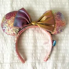 ディズニー　ミニー　カチューシャ　ピンク　スパンコール