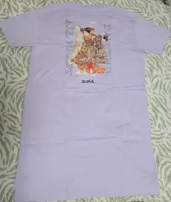 X-girl 半袖Tシャツ 浮世絵風デザイン パープル Mのサムネイル