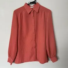 レディースオレンジ 長袖ブラウス　G