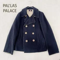 ★PAL'LAS PALACE★ダメージ加工Pコート ウールコットン ネイビーS
